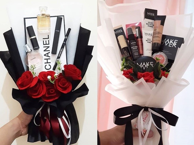 送鲜花太落伍！花束里包美妆品食物女友更开心男友快学起来