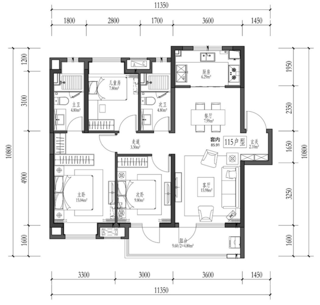 万科135户型和165户型对比,万科115和125的区别