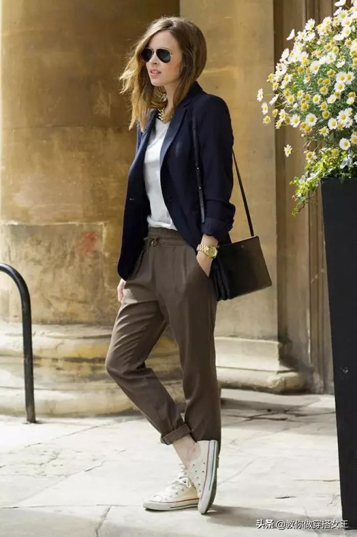 春天穿搭帆布鞋,春天倪妮穿衣搭配
