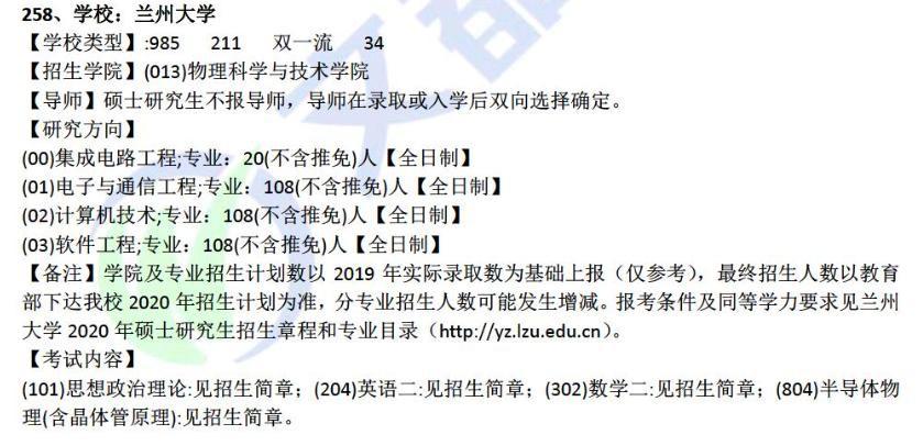 兰州大学电子信息考研专业分析,兰州大学考研电子信息