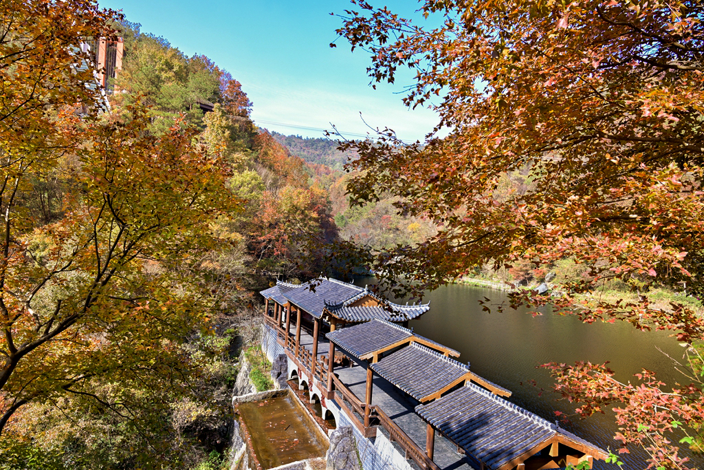 清凉寨美景,世界著名金秋山水风景油画
