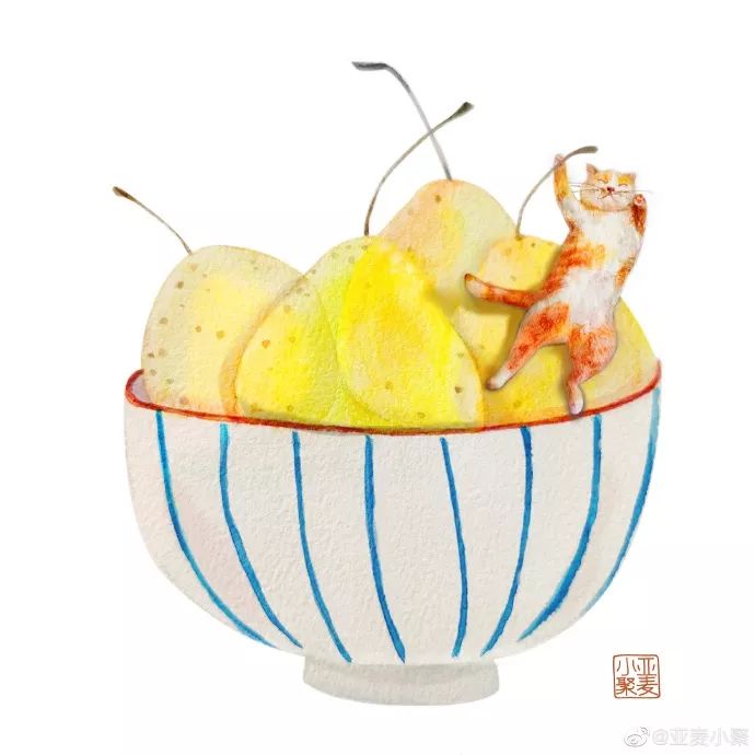 插画师笔下不同姿态的猫,一组与猫咪有关的古风插画作品