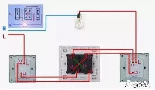 怎么看单控和双控开关接线图,双控开关单控使用怎么接线