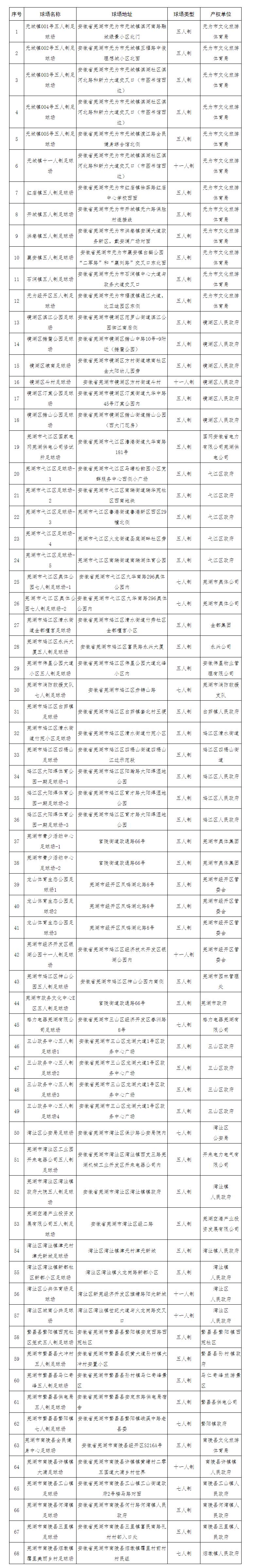 芜湖市镜湖区足球场,芜湖专业足球场