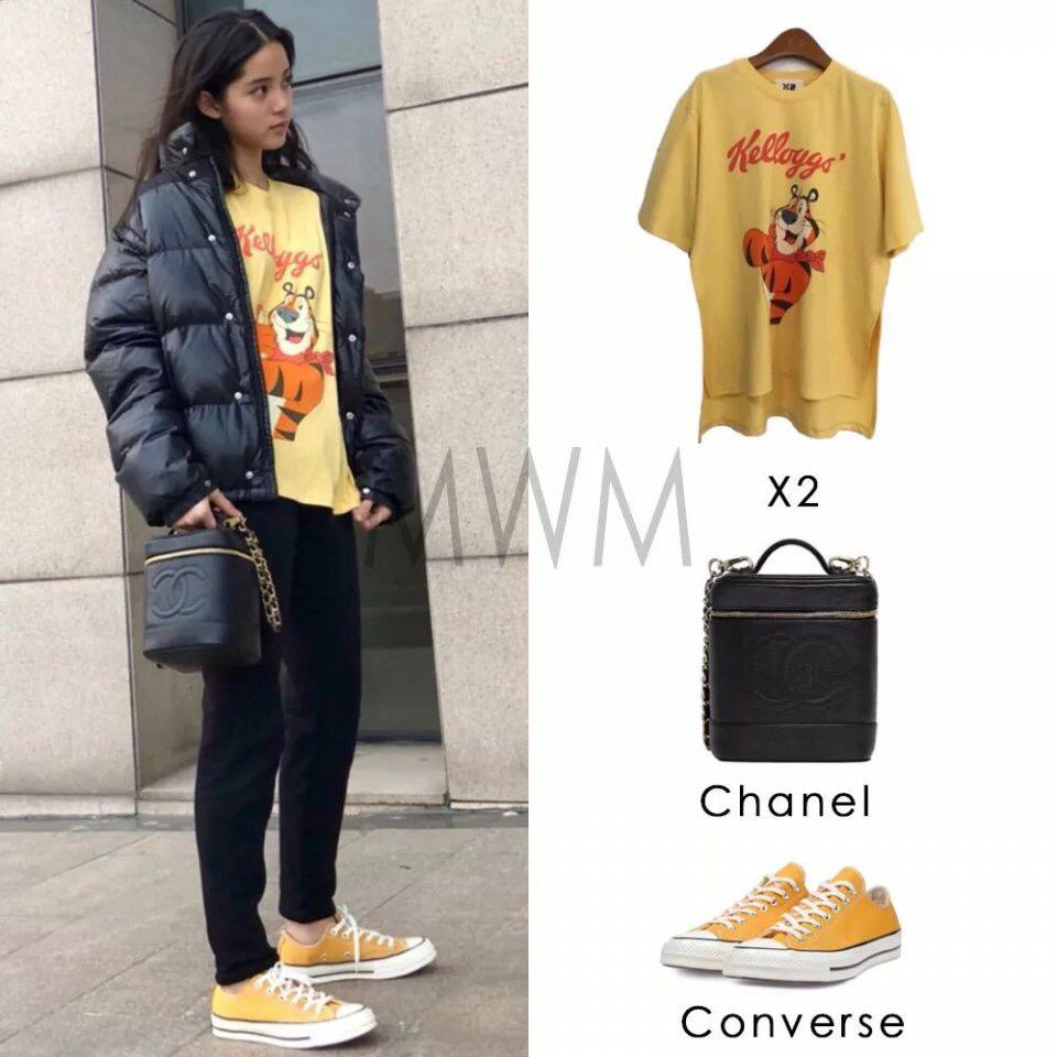 匡威欧阳娜娜同款黑红高帮,匡威最潮穿搭