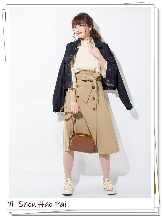 中长款风衣半裙,搭风衣的长半裙