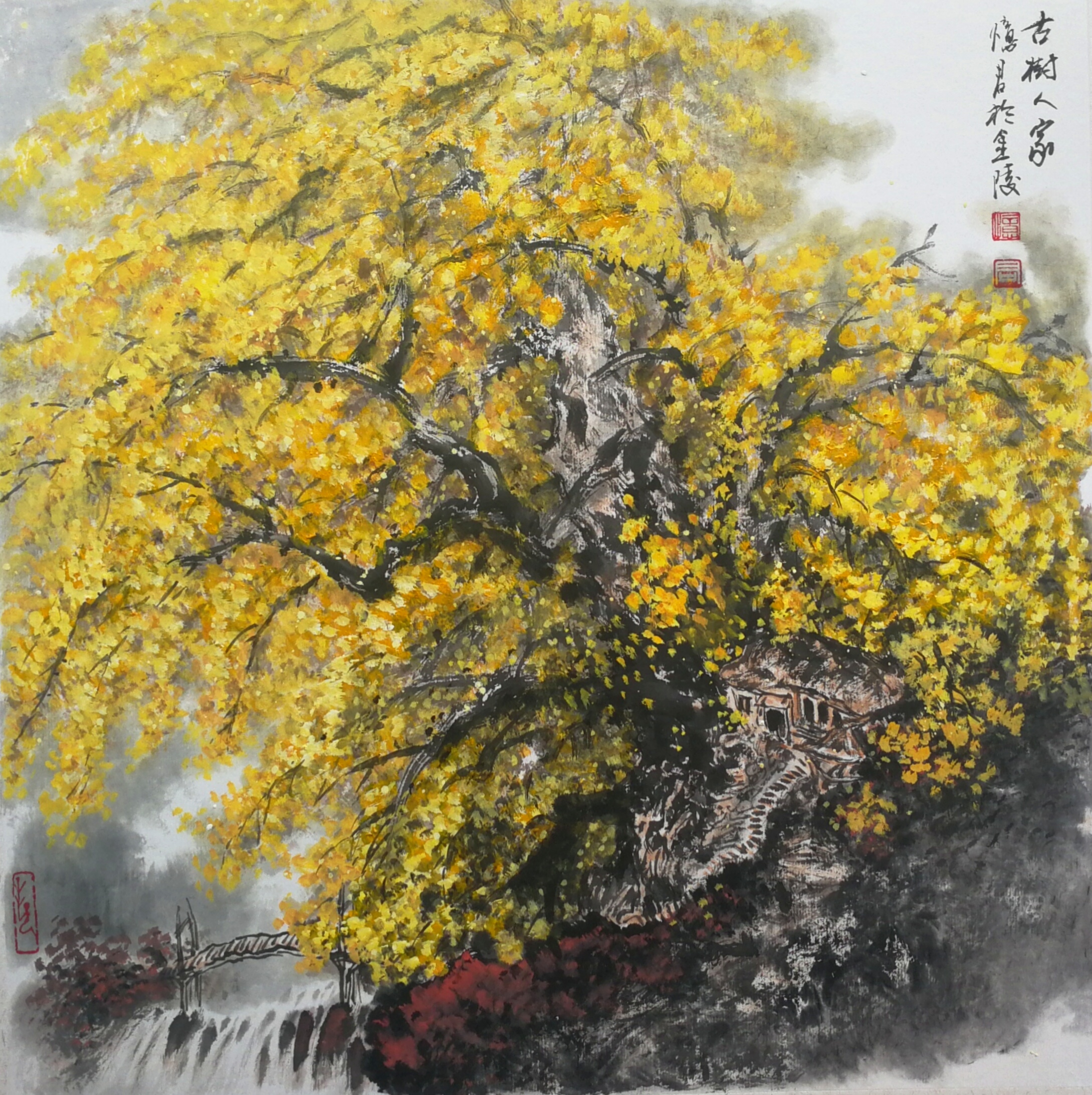 忆君银杏作品欣赏,忆君银杏画