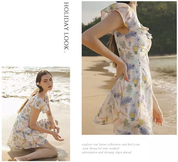 50条夏日连衣裙超美,pinkmoon夏日碎花连衣裙