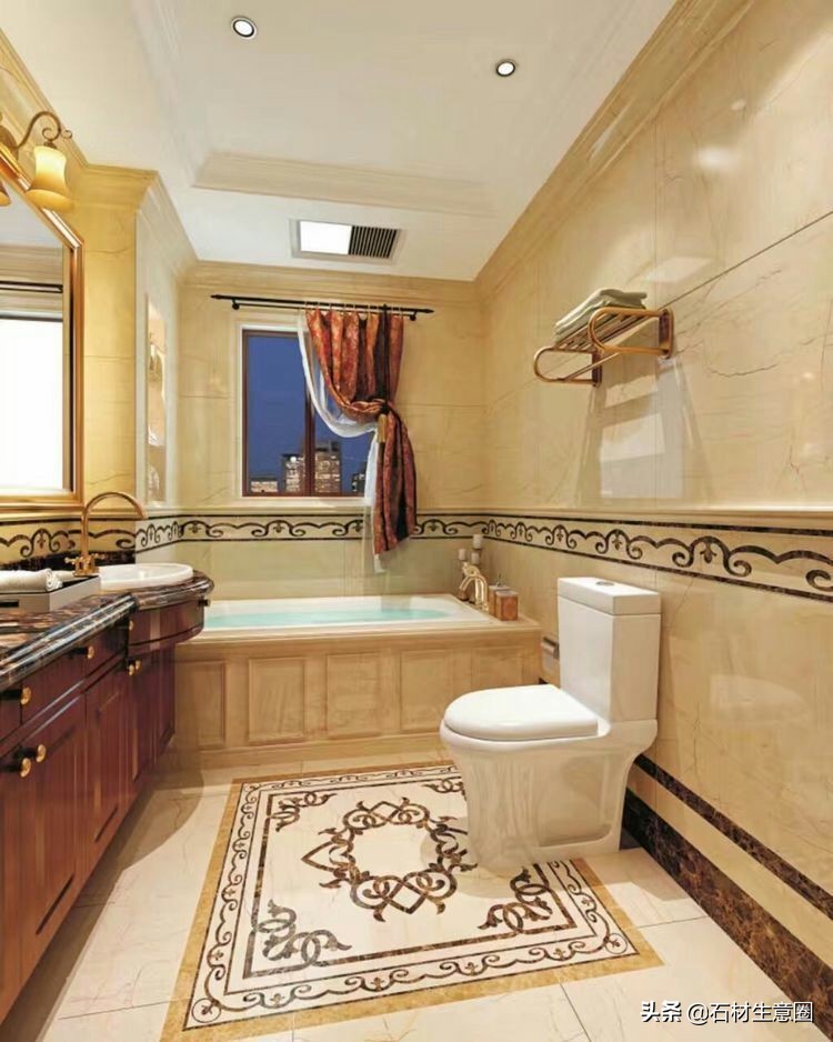 大理石地面水刀拼花效果图,100多平方水刀拼花图片