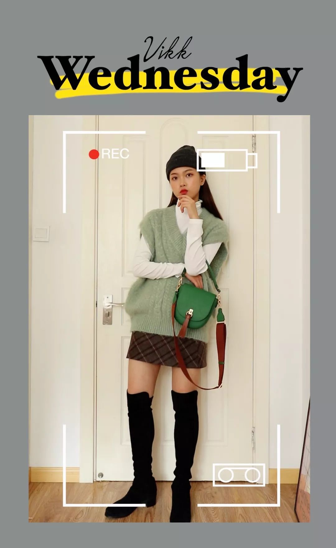 复古冬日穿搭中性,日杂风冬日穿搭