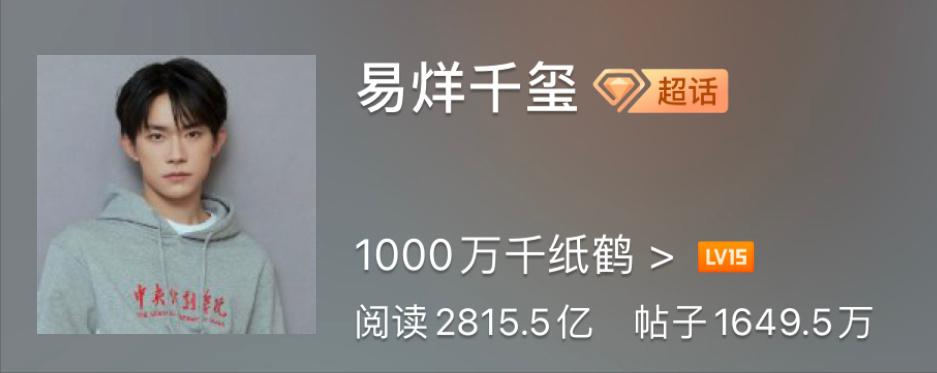 易烊千玺微博超话等级多少,易烊千玺微博超话什么时候开通的