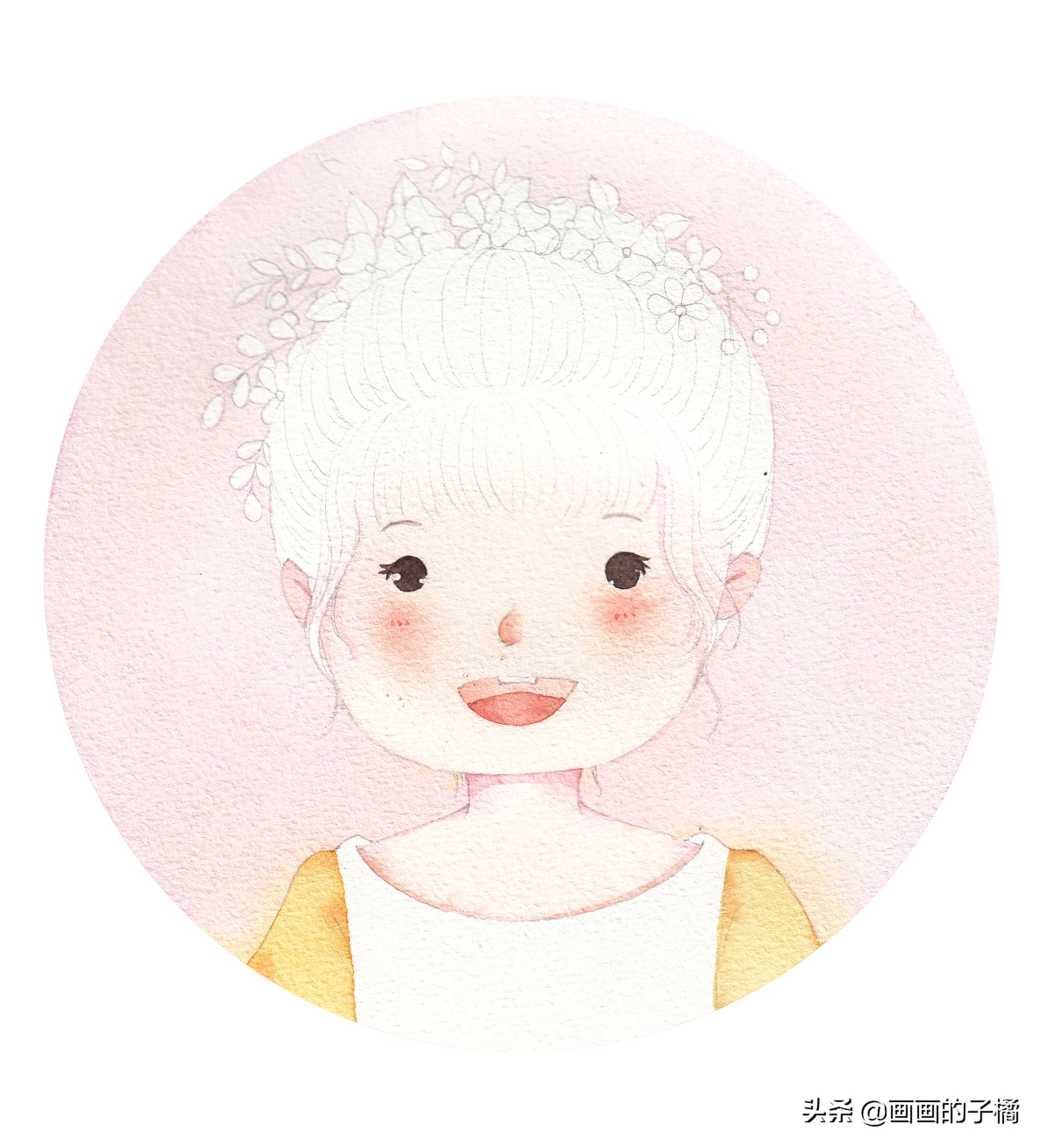 高清唯美手绘头像水彩,水彩画头像画法技巧