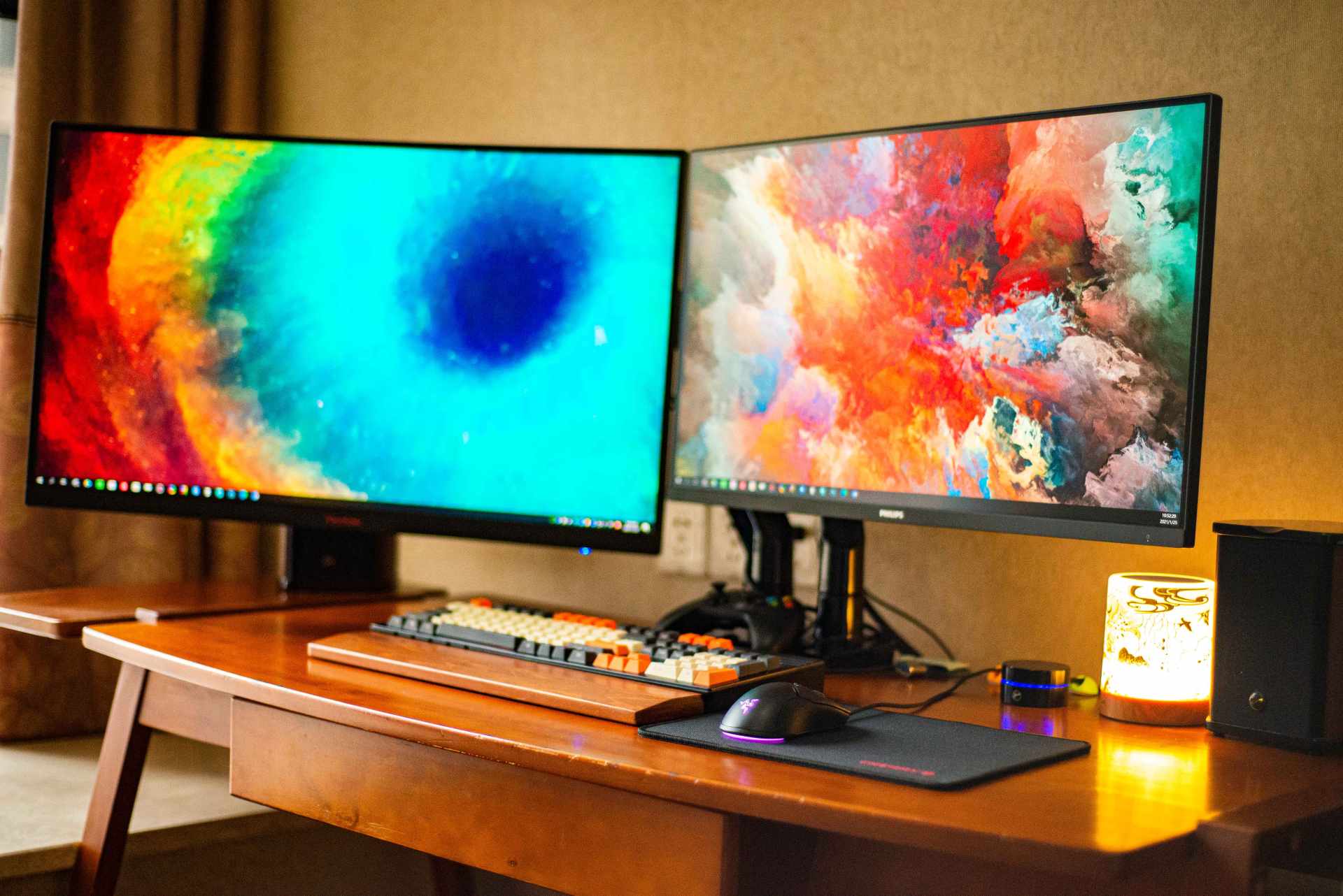 电脑显示器双屏上下支架推荐,显示器桌面挂式两用支架