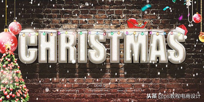 ps如何制作冰雕字,ps绘制积雪