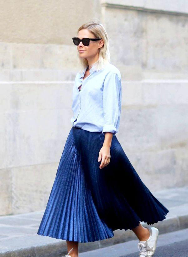 一条一年四季都能穿的万能百褶裙 (早春穿上这件百褶裙又仙又时髦)