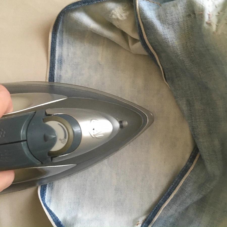 牛仔裤的膝盖烂了怎样补,牛仔裤的膝盖烂了怎么拿线缝