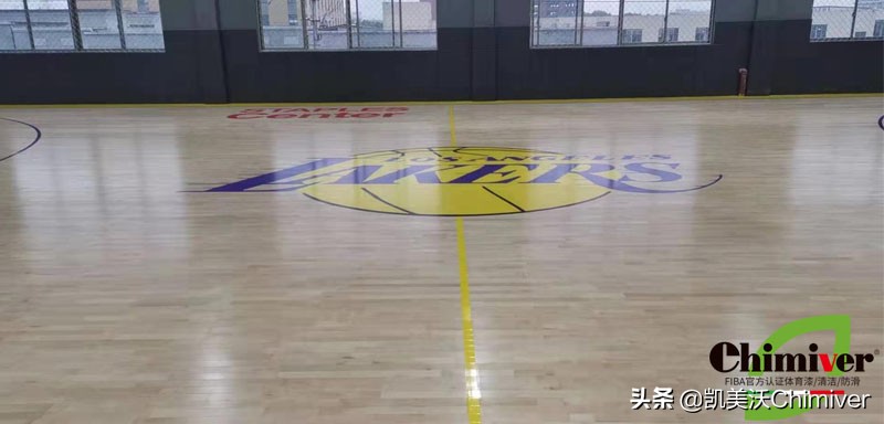运动馆体育木地板彩漆绘图刷漆：浙江嘉善灭霸球馆施工案例