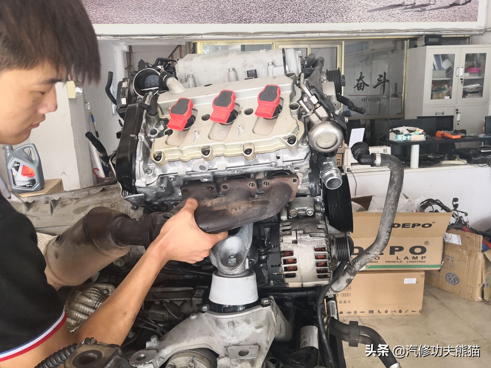 能拉动波音747的大众神车途锐烧机油治理，修完了又可以拉飞机了