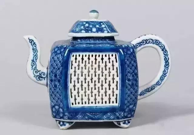 中国古漆器茶壶,古青花瓷茶壶