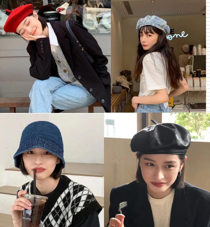 秋天帽子脸小头小,秋天帽子显脸小