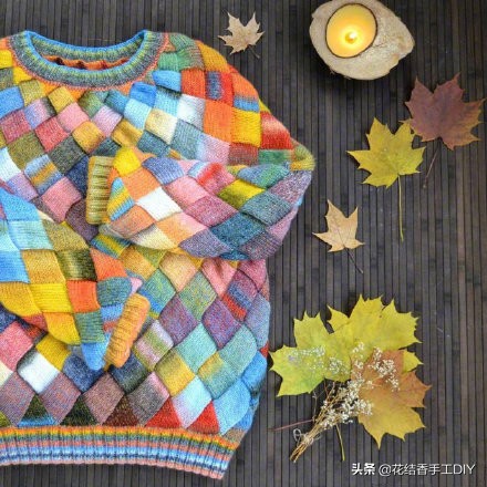 手工多彩毛线毛衣编织全部教程,彩虹线织什么花样毛衣好看