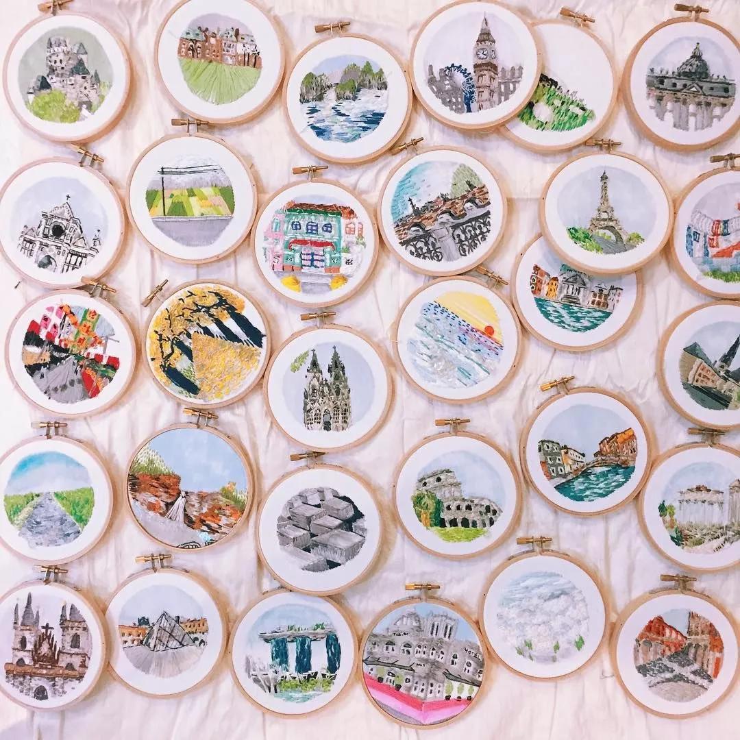 新加坡姑娘用刺绣记录下旅途风景，连Gucci都找她合作！