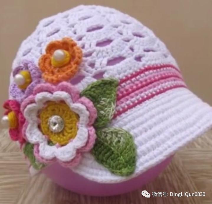 针织作品30款时尚钩花装饰帽子,简单易学又好看的针织帽子