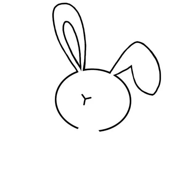 1-3岁简笔画入门小白兔,小白兔抱着胡萝卜简笔画怎么画