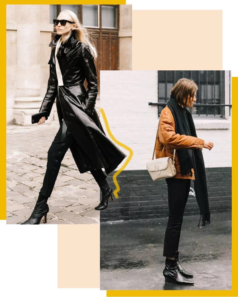 马丁靴+小黑裤,冬日保暖显高CP