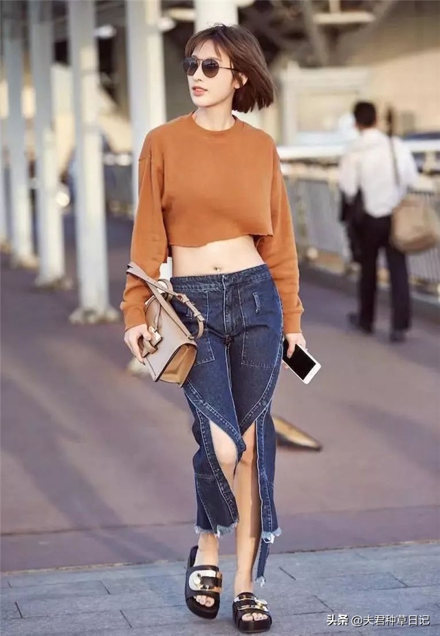 裙裤式牛仔阔腿裤,窄版阔腿裤和哈伦裤哪款显瘦