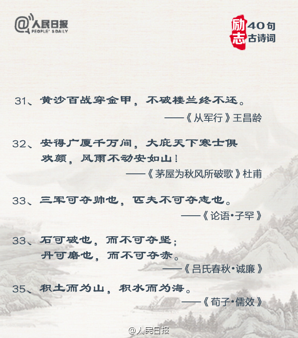 高级有内涵的励志古诗词,意外惊喜的古诗词