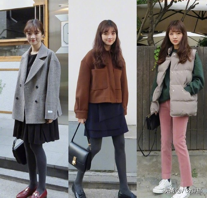 实用又时髦的冬日基础款穿搭！千鸟格大衣稳重大气，时尚洋气