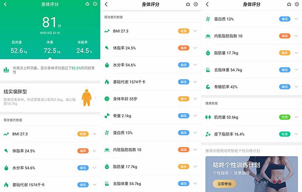 咕咚体脂秤减肥,小魔瘦体脂秤怎么样