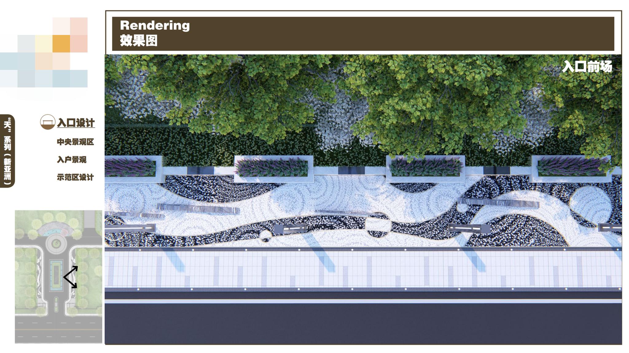 知名别墅景观设计效果图,房产景观方案