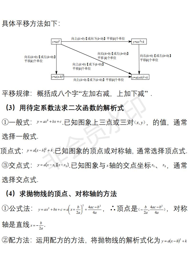 九年级数学上册知识点整理,九年级上册数学知识要点归纳