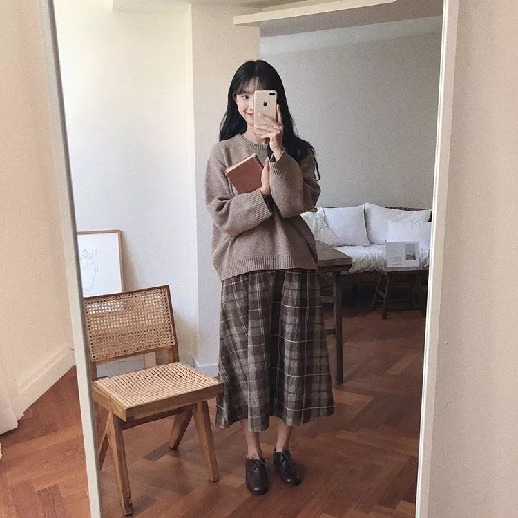 韩国冬季穿搭街拍模特,韩国ins网模穿搭