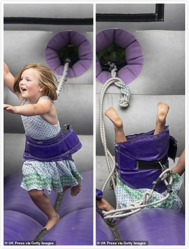 安妮公主四孙女齐聚草地，最小莉娜学走路，撞脸表哥路易小王子