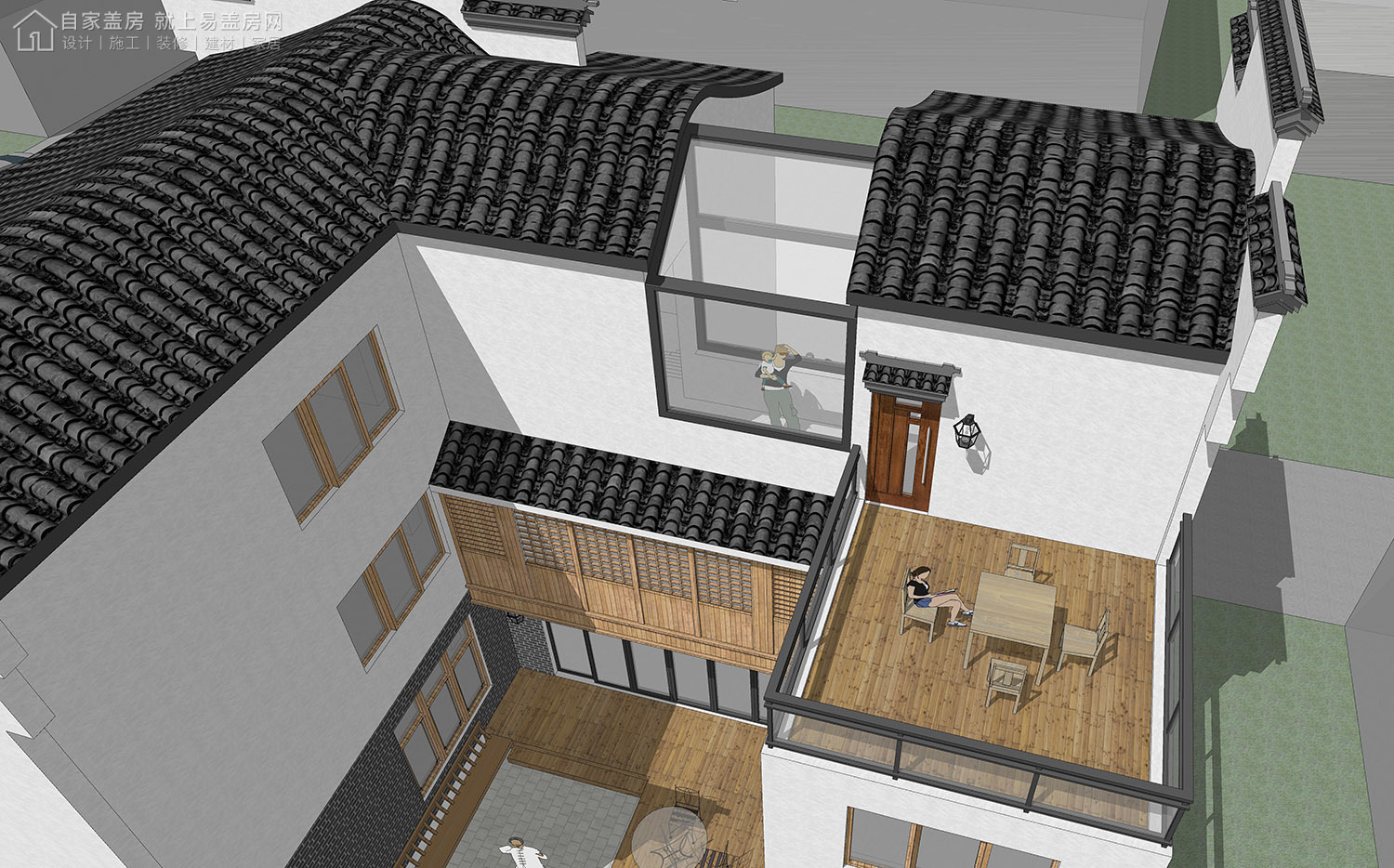 三层新中式别墅全套设计图纸,新中式合院别墅户型图纸