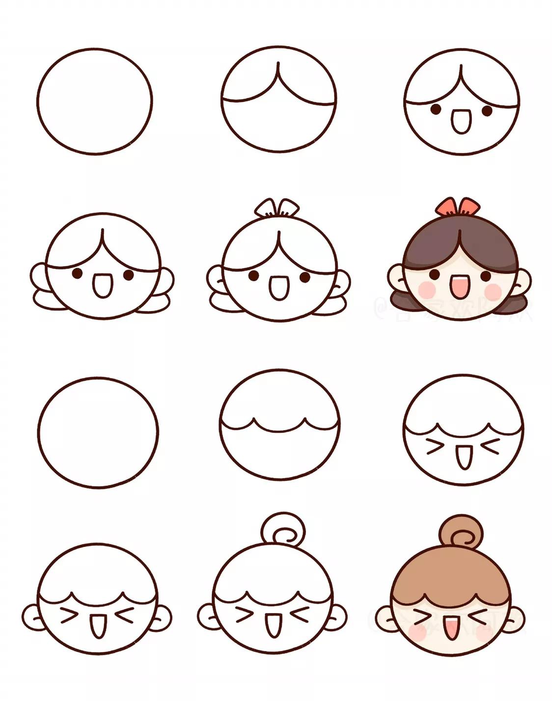 一群可爱小人简笔画,简单又可爱的小人简笔画