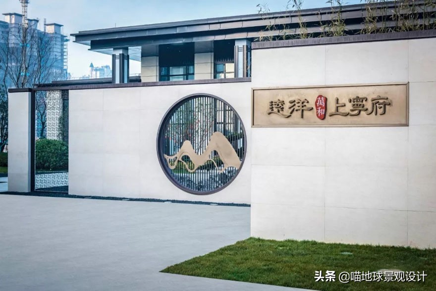 景墙圆形造型价格,简洁欧式庭院景观墙设计