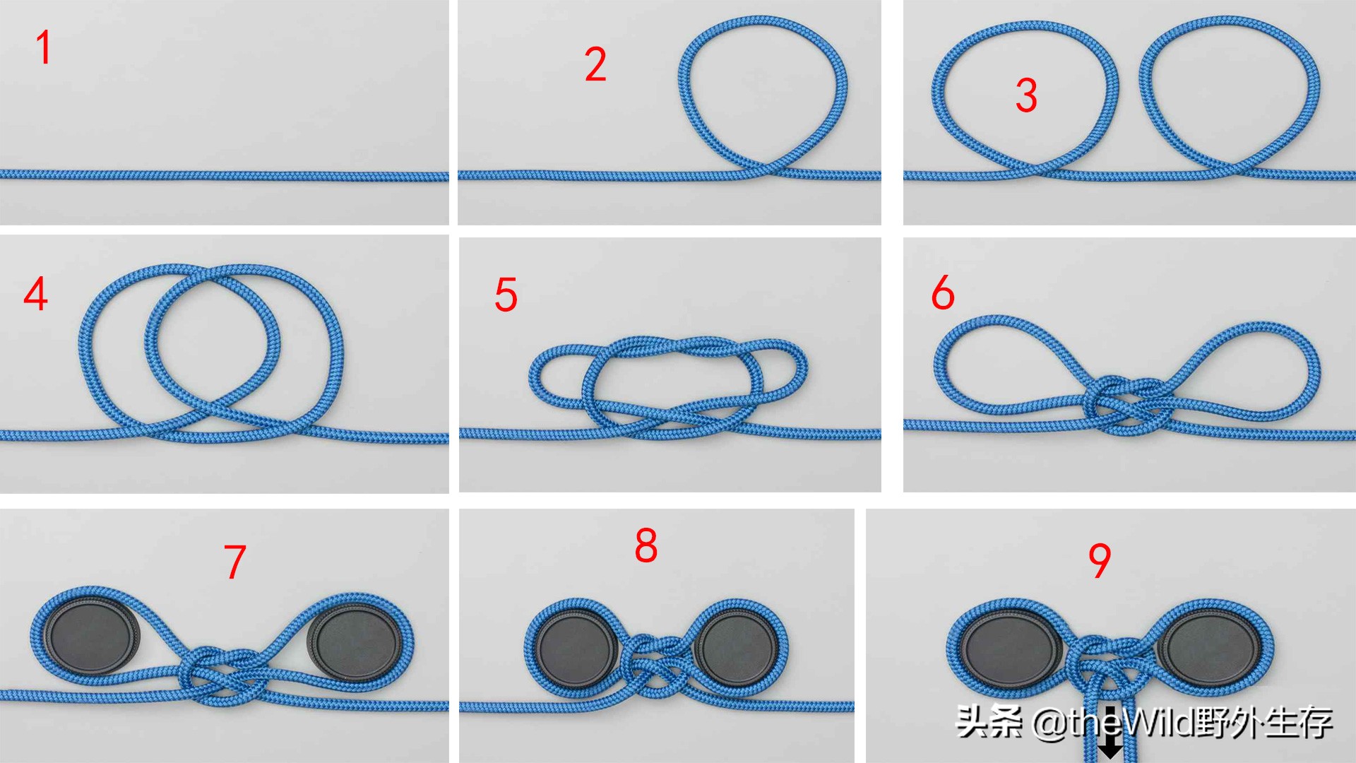 户外求生如何打绳结,野外生存25种绳结打法