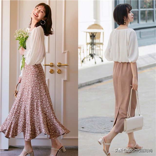 入秋学院风套装长裙,入秋半身裙子