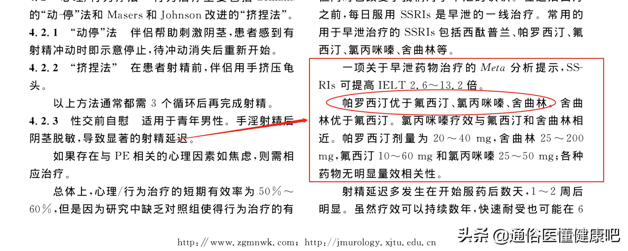 *泄早**治疗“精髓”：敢于吃药，勇于换药，巧于停药