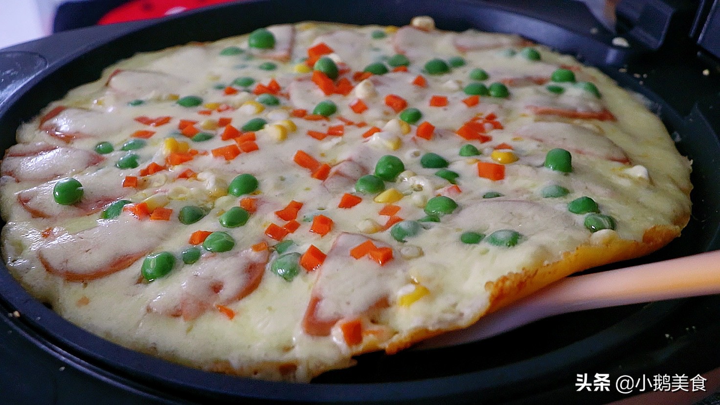 用玉米做披萨不用揉面,自制披萨不用高筋面粉