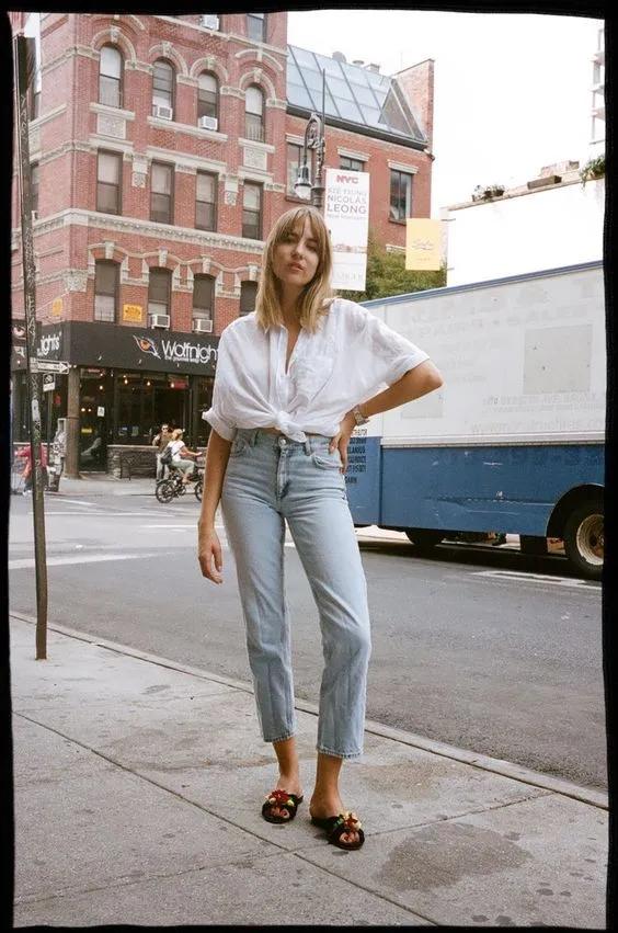 夏季时尚御姐凉鞋穿搭,气质牛皮凉鞋怎么搭配裤子