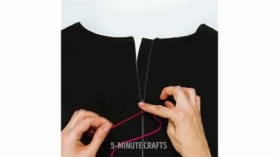 小妙招衣服后面有拉链自己不好拉,妙招衣服拉链底端坏了