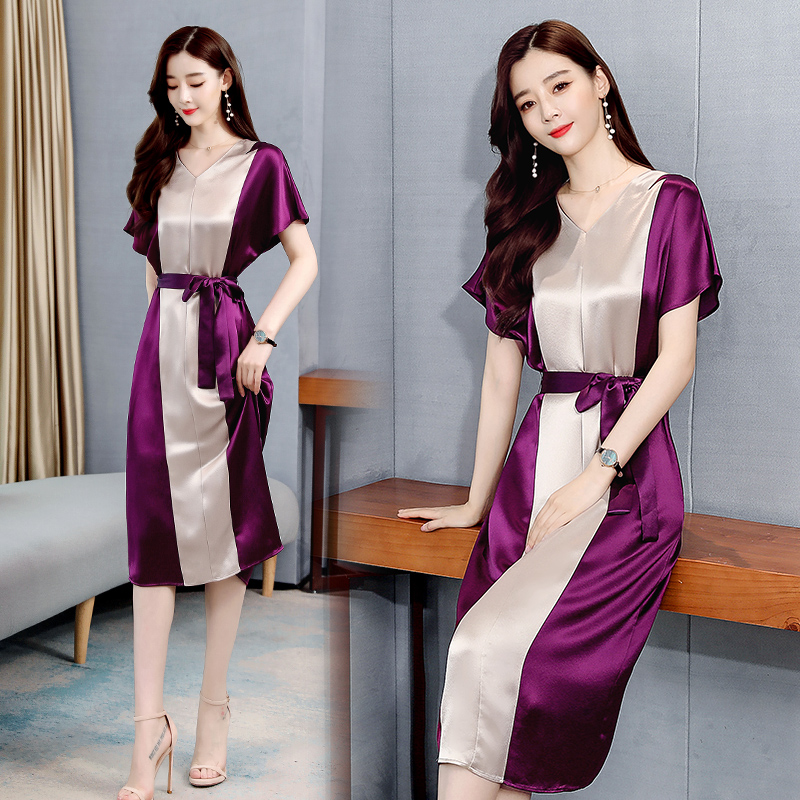 微胖女生连衣裙夏季显瘦大摆遮肉,复古风微胖遮肉连衣裙