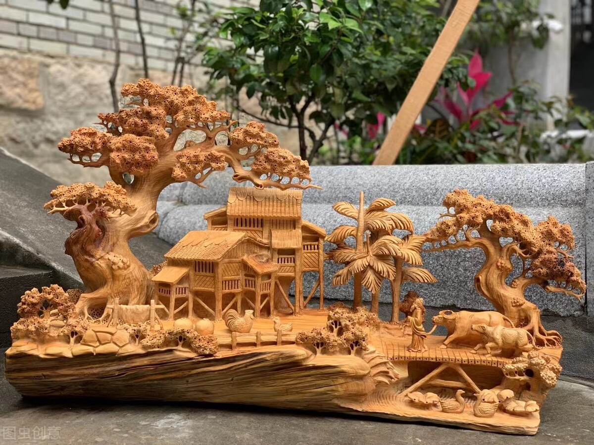 根雕作品欣赏竹子,精美根雕盆景图片欣赏