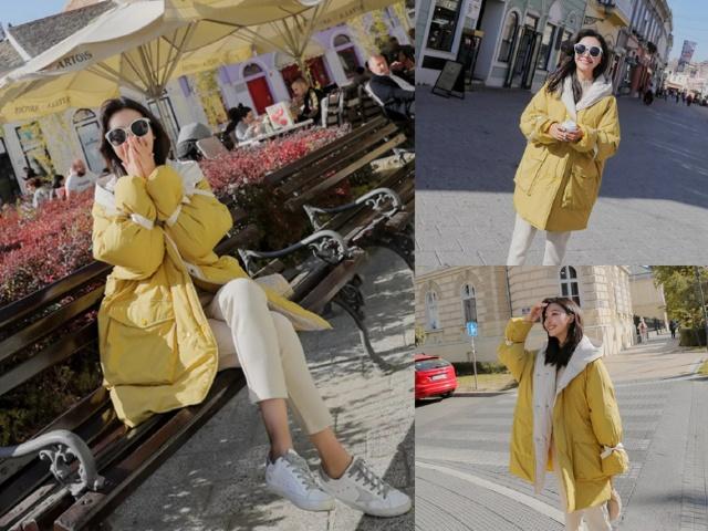 冬季休闲裤休闲鞋穿搭什么衣服,冬季棉服微喇裤穿搭