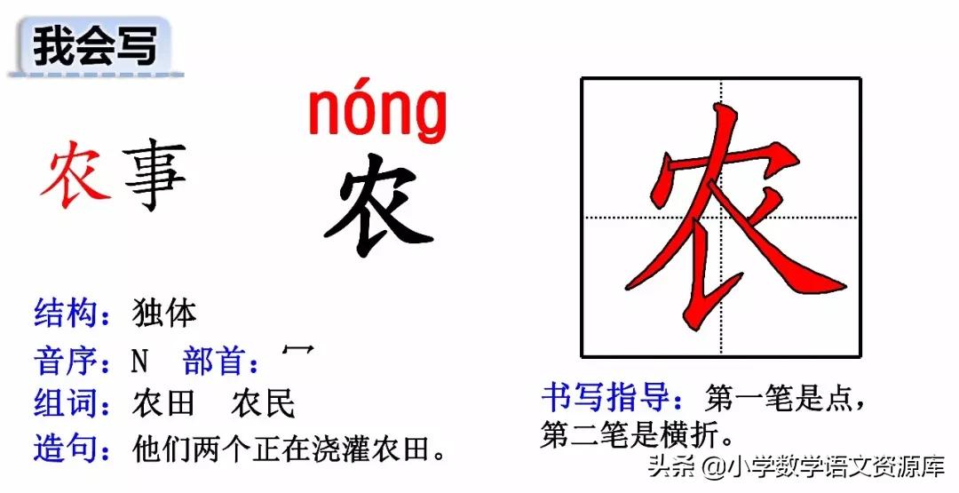 二年级上册生字部首组词造句表格,二年级上册生字偏旁部首造句